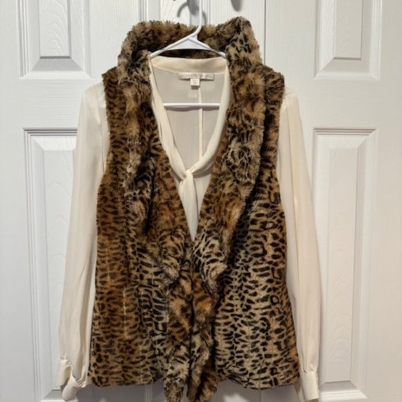 Faux Cheetah Fur Vest by Boston Proper - Picture 4 of 5